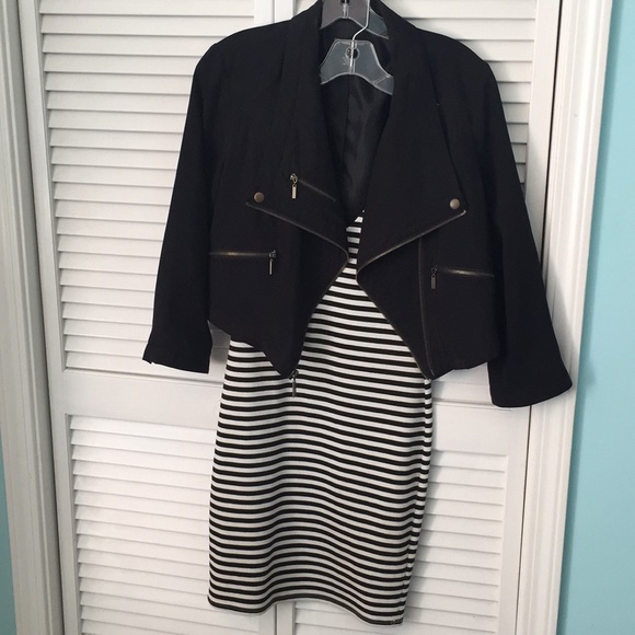 Black cropped moto jacket - Picture 6 of 6